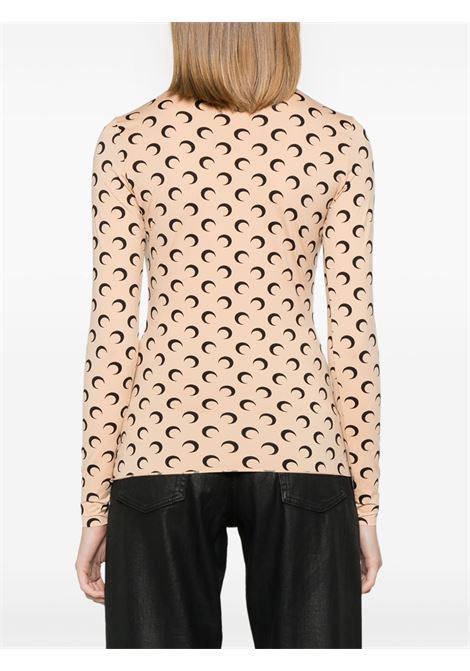 moon jersey highneck top woman beige MARINE SERRE | WTS005ACJER0001TA10